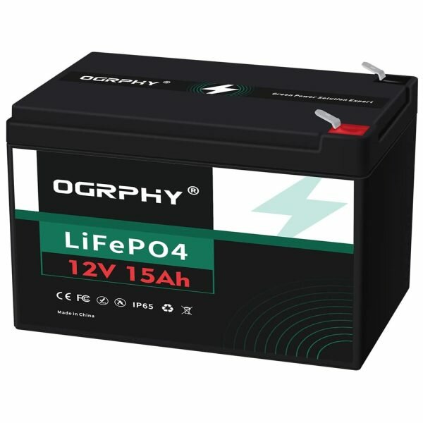 12V 15Ah LiFePO4 Battery 192Wh Grade A Cells Lithium Battery with BMS